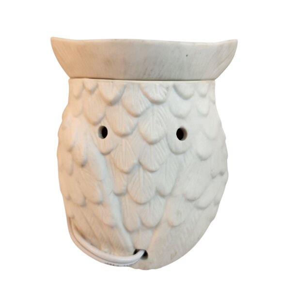 Scentsy White Owl Wax Warmer Light Discontinued 6" Ceramic Electric 25W Fragranc - Picture 8 of 9
